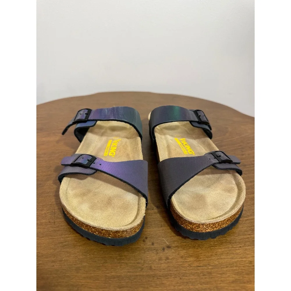 Viking Women's Iridescent Double‎ Strap Cork Footbed Sandals